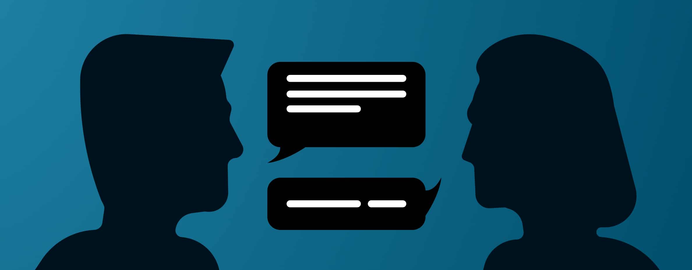 Illustration of two people having a conversation