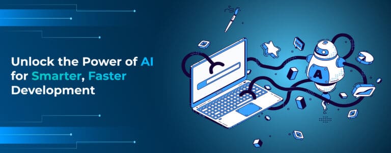 AI bot with laptop illustration